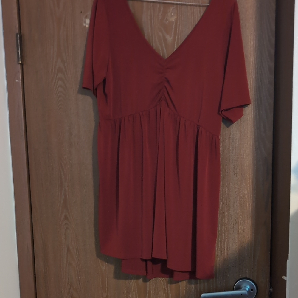 Torrid Red Ruched Blouse Relaxed Fit